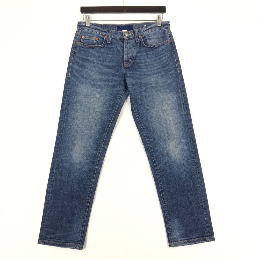 Martin + Osa Women's Size 27 Medium Wash Blue Button Fly Straight Leg Jeans